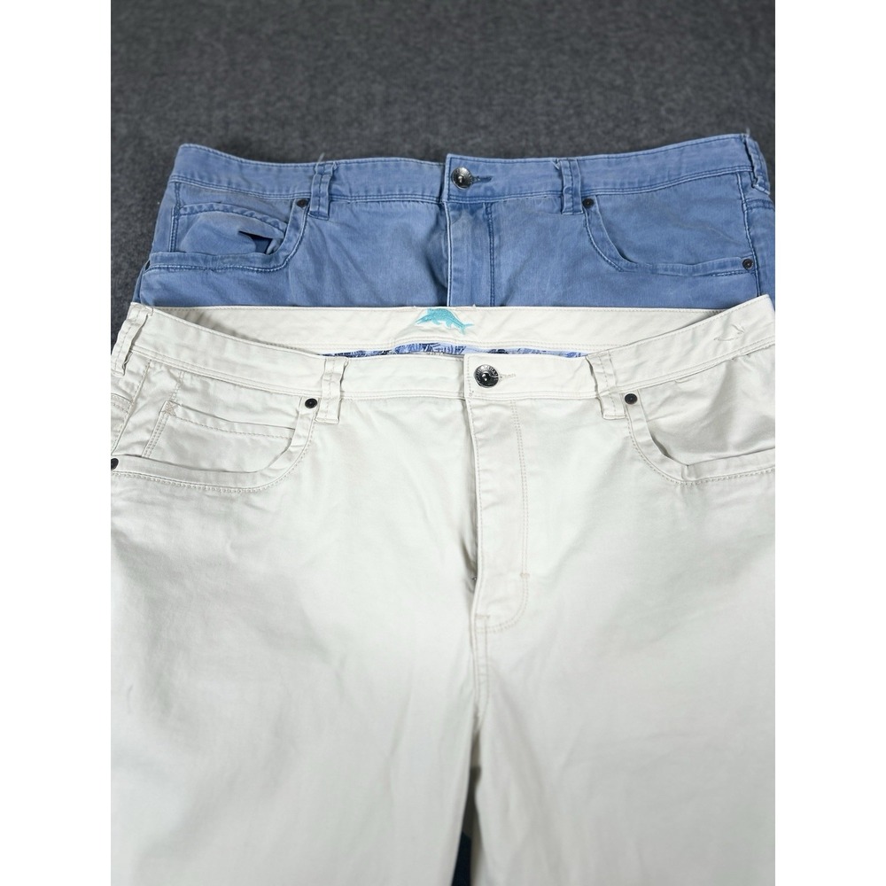 Tommy Bahama Mens Chino Pants 42x30 Whit Blue Stretch Comfort Island Lot Of‎ 2